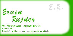 ervin rujder business card